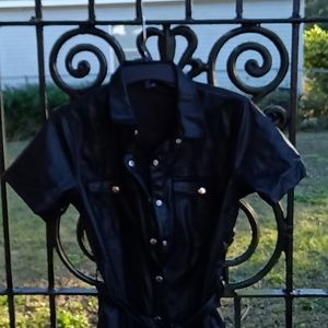 Faux leather dress